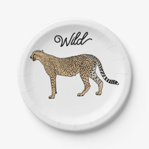 Assiettes En Carton Cheetah Wild Custom