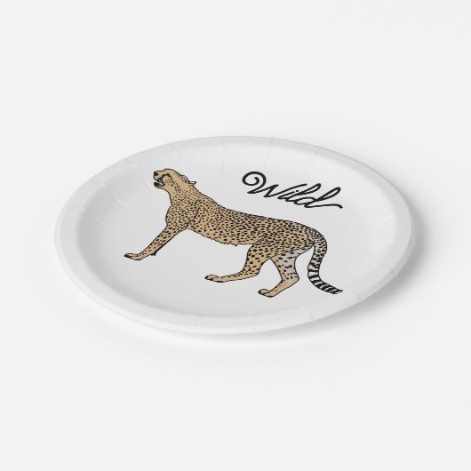 Assiettes En Carton Cheetah Wild Custom (Angle)