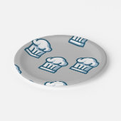 Assiettes En Carton chef casquette sur gris (Angle)