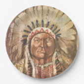 Assiettes En Carton Chef indien Sitting Bull (Devant)