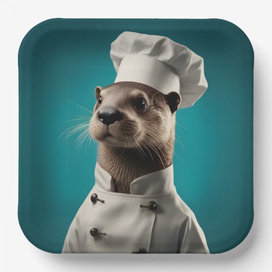 Assiettes En Carton Chef Otter (Recto)