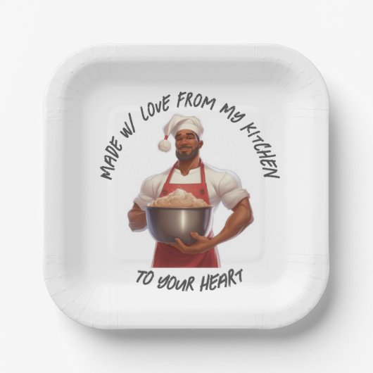 Assiettes En Carton Chef Père Noël - Plaques (Recto)