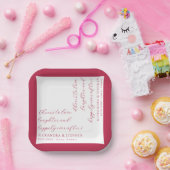 Assiettes En Carton Chefs à l'amour Moderne Chic Script Viva Magenta (Fête)