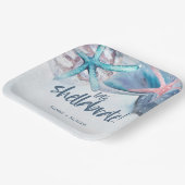 Assiettes En Carton Chellabration | Watercolor Beach Starfish Seashell (Angulaire)