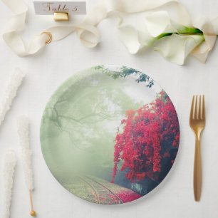 Assiettes En Carton Chemins de fer Misty Photo Pittoresque