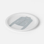Assiettes En Carton Chemise bleu clair (Angle)
