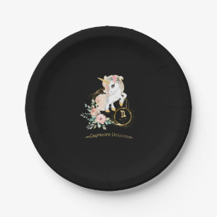 Assiettes En Carton Chemise Capricorne Signe du zodiaque Licorne Astro