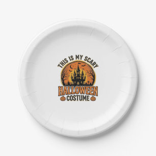 Assiettes En Carton Chemise Château Hanté Costume Halloween Vintage De