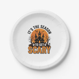 Assiettes En Carton Chemise Château Hanté Saison Effrayante Halloween