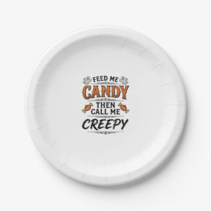 Assiettes En Carton Chemise de bonbons d'Halloween Citation effrayante