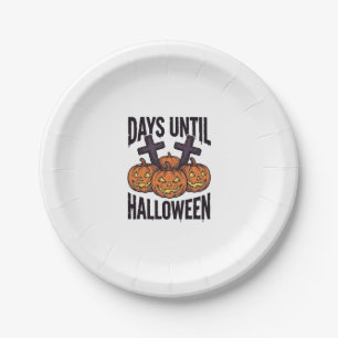 Assiettes En Carton Chemise de compte à rebours d'Halloween Dessin de