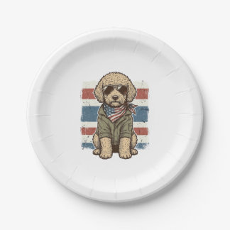 Assiettes En Carton Chemise de conception de gravure vintage de chien 