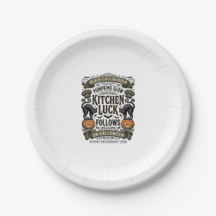 Assiettes En Carton Chemise de cuisine Halloween Vintage Chat Noir Cit