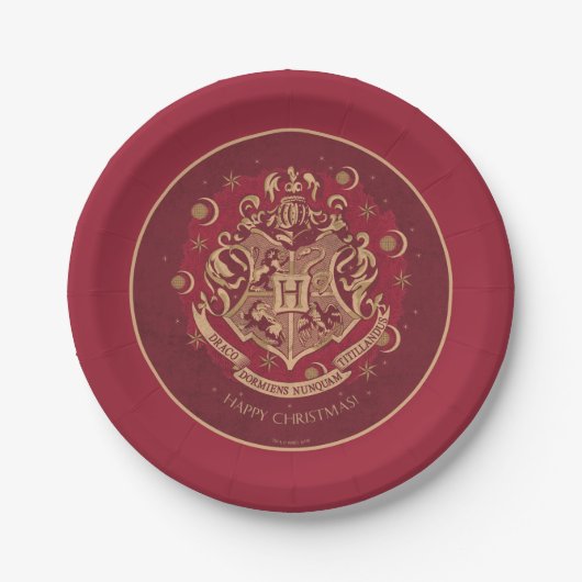 Assiettes En Carton Chemise de fer rouge HOGWARTS™ Crest (Devant)