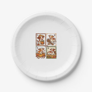 Assiettes En Carton Chemise de ferme à patchwork vintage Quatuor de va