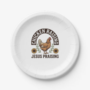 Assiettes En Carton Chemise de ferme vintage louant Jésus et l'élevage