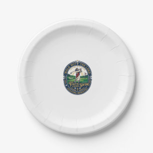 Assiettes En Carton Chemise de golf Jésus Dessin basé sur la foi_1