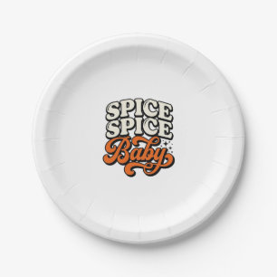 Assiettes En Carton Chemise de typographie rétro vintage bébé Spice Sp