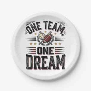 Assiettes En Carton Chemise d'équipe sportive vintage One Team One Dre