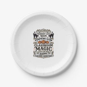 Assiettes En Carton Chemise d'Halloween d'Assistant d'Enseignant avec