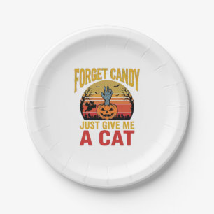 Assiettes En Carton Chemise drôle de bonbons pour amateur de chats Hal