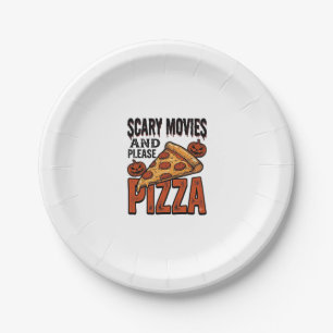 Assiettes En Carton Chemise Horror Pizza pour les fans de soirées ciné