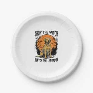 Assiettes En Carton Chemise Labrador Halloween avec avertissement de c