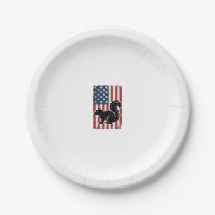 Assiettes En Carton Chemise patriotique écureuil drapeau américain vin