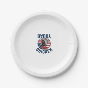 Assiettes En Carton Chemise patriotique vintage Coq Papa Poulet Desi