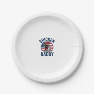 Assiettes En Carton Chemise patriotique vintage Coq Papa Poulet Desi