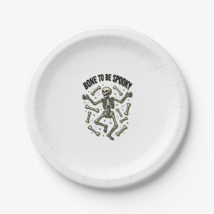 Assiettes En Carton Chemise Squelette Effrayant Halloween Vintage Bone