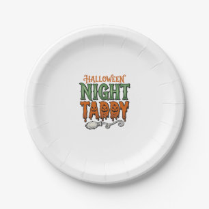 Assiettes En Carton Chemise Taddy Nuit Halloween Vintage Balai de Sorc