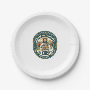 Assiettes En Carton Chemise Vintage Jésus RV Camper Life Graphique Chr