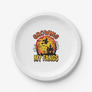 Assiettes En Carton Chemises de vampire de Halloween vintage qui pouss