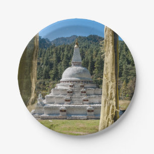 Assiettes En Carton Chendebji Chorten au Bhoutan, Himalaya, Asie