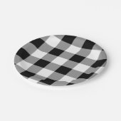Assiettes En Carton Chèque de bison noir et blanc (Angle)
