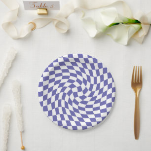 Assiettes En Carton Chèques déformés Psychédélique rétro