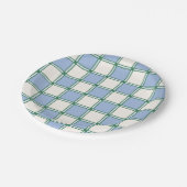 Assiettes En Carton Chèques peints en bleu et vert Preppy/Plaid (Angle)