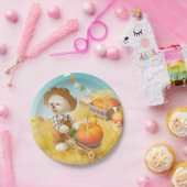 Assiettes En Carton Cher fermier chien avec Citrouille (Fête)