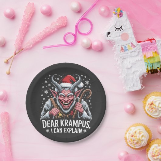 Assiettes En Carton Cher Krampus Je Peux Expliquer Noël Père Noël (Fête)