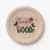 Assiettes En Carton Cher Père Noël définir bon Noël | Plaque de papier (Devant)