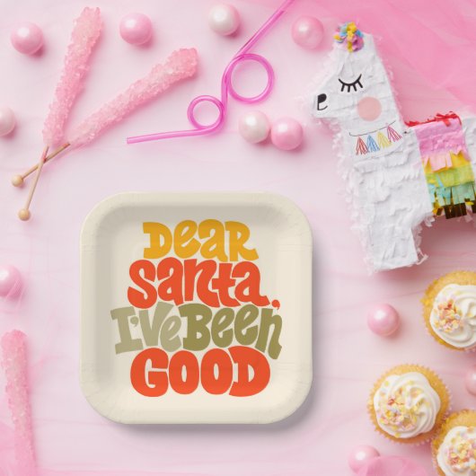 Assiettes En Carton Cher Père Noël, j'ai été bon design (Fête)