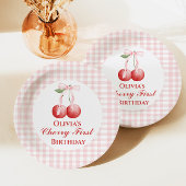 Assiettes En Carton Chercher premier anniversaire Pink Bow En vichy