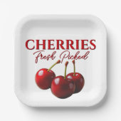 Assiettes En Carton Cherries fresh picked (Recto)