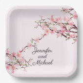 Assiettes En Carton Cherry Blossoms Mariage Réception Personnaliser No (Recto)