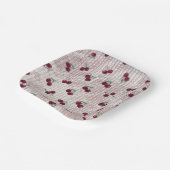 Assiettes En Carton Cherry Crochet  Pastel Pink  (Angulaire)