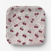 Assiettes En Carton Cherry Crochet  Pastel Pink  (Recto)