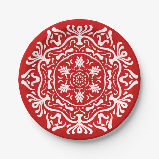Assiettes En Carton Cherry Mandala (Devant)