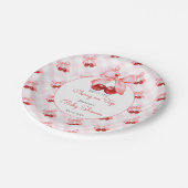 Assiettes En Carton Cherry Pink Bow Baby Shower (Angle)