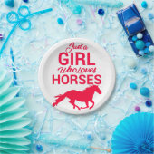 Assiettes En Carton Cherry Red Juste Une Fille Qui Aime Les Chevaux (Fête)